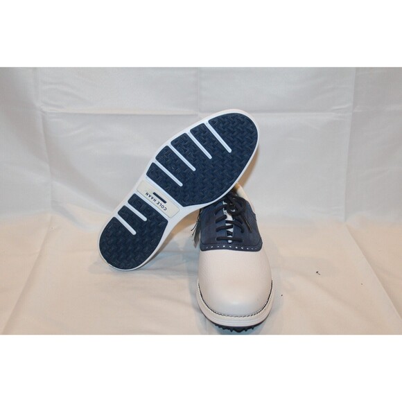 Cole Haan OG Original Grand Saddle‎ Leather Golf Shoes Size 8 White Blue NWOB - Picture 6 of 7
